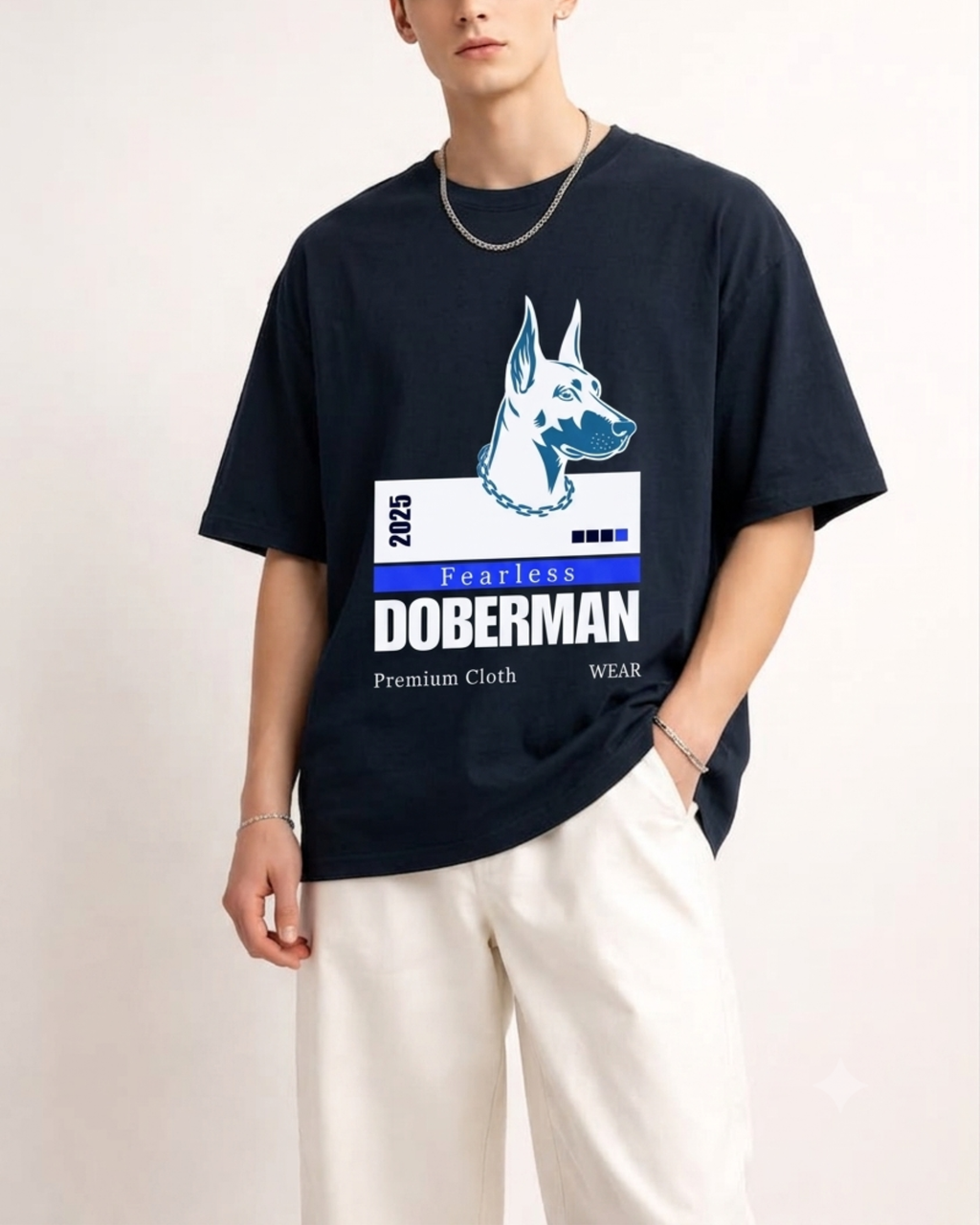 Fearless Doberman 2025 Unisex Oversized Graphic Printed T-shirt