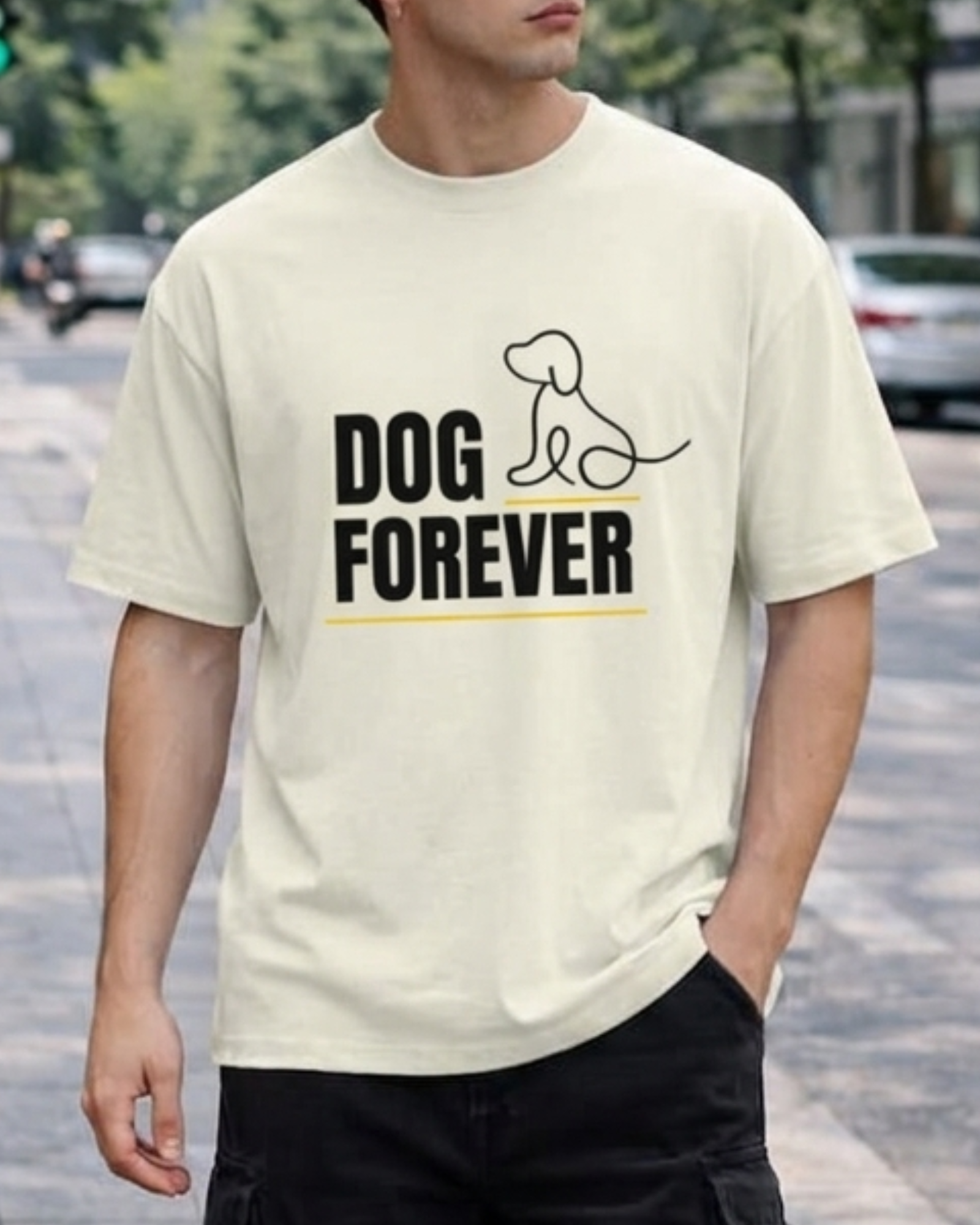 Dog Forever Unisex Oversized Graphic Printed T-shirt