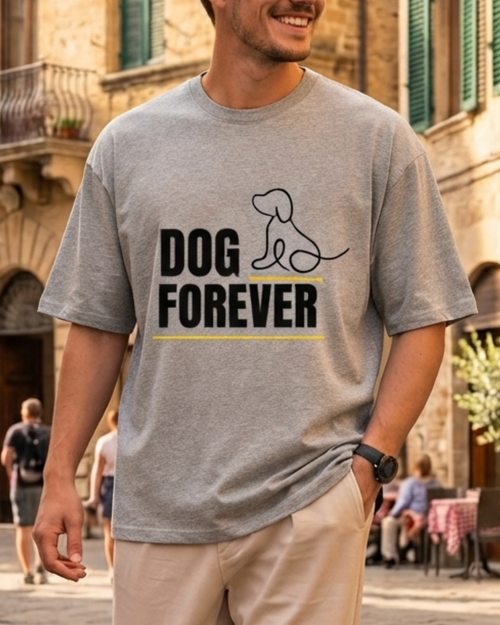 Dog Forever Unisex Oversized Graphic Printed T-shirt