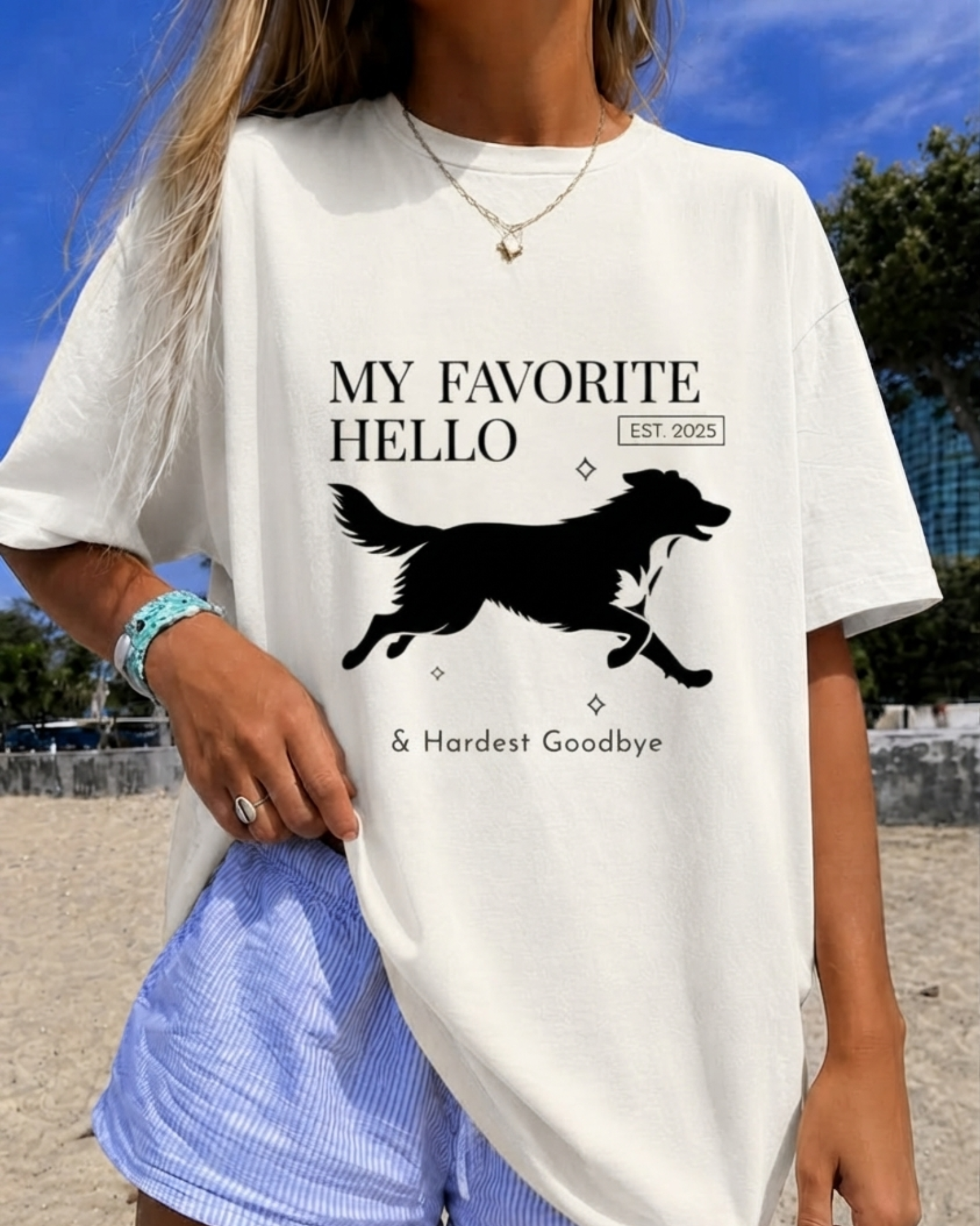 My Favorite Hello Unisex Oversized Graphic Printed T-shirt