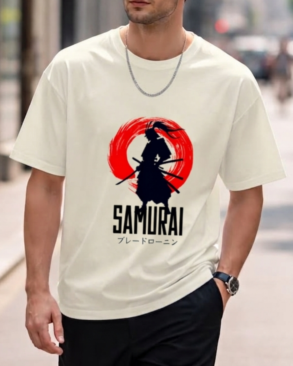 Samurai Silhouette Unisex Classic Fit Graphic Printed T-shirt